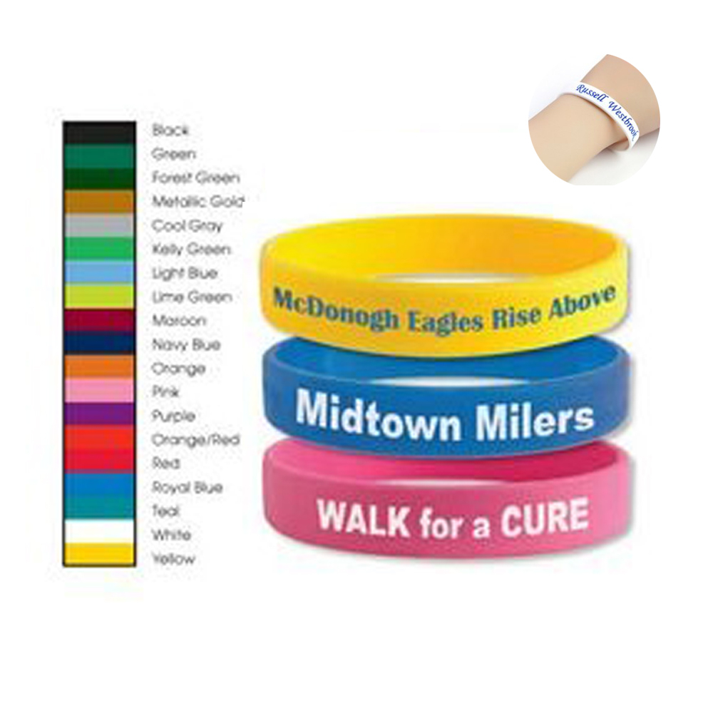 1/2’’ Width Screen Printed Silicone Wristband