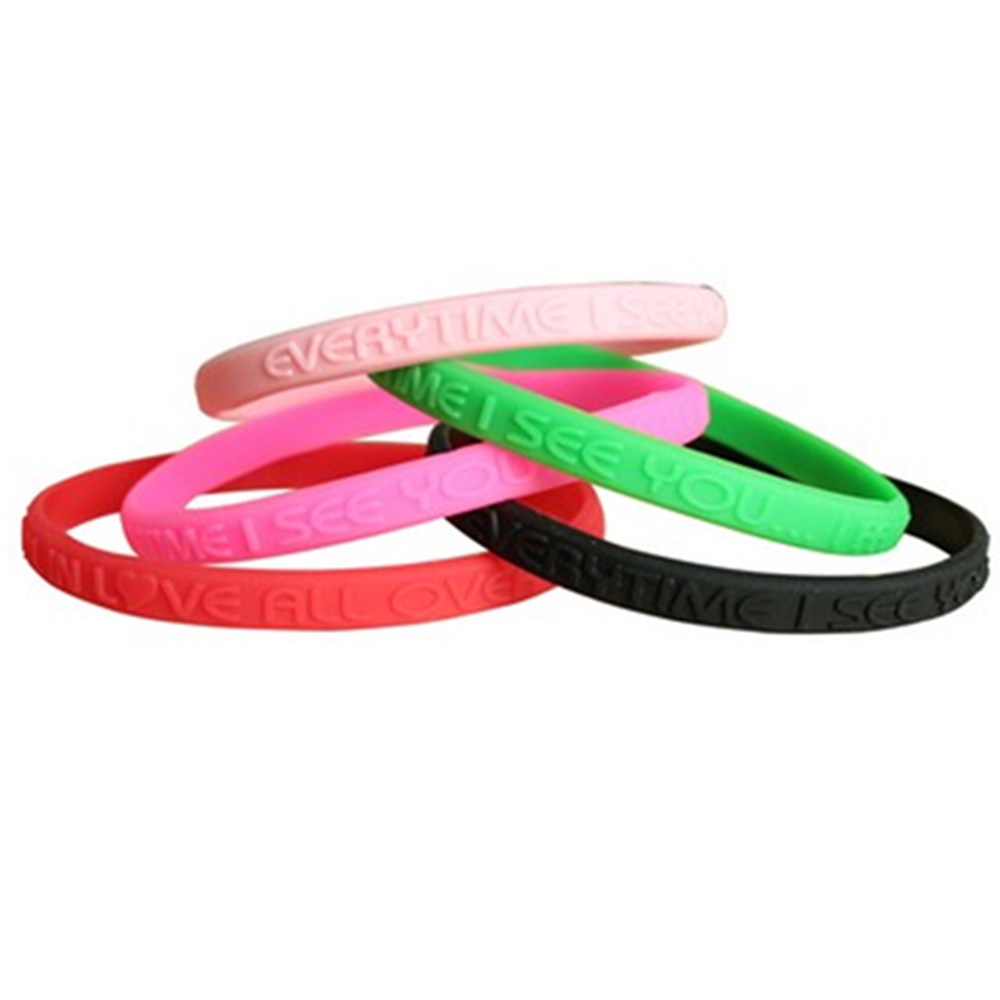 1/4” Embossed Silicone Wristband