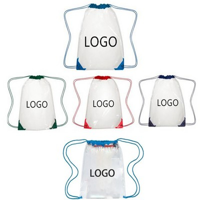 PVC Clear Drawstring Backpack Tote