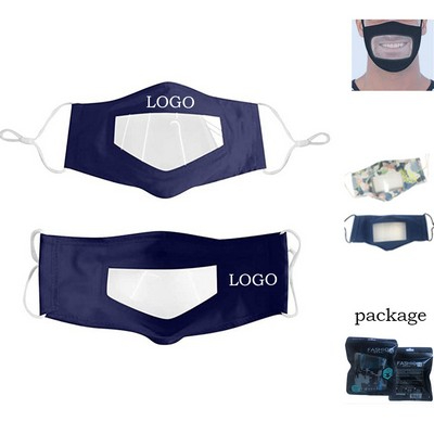 Face mask with clear panel